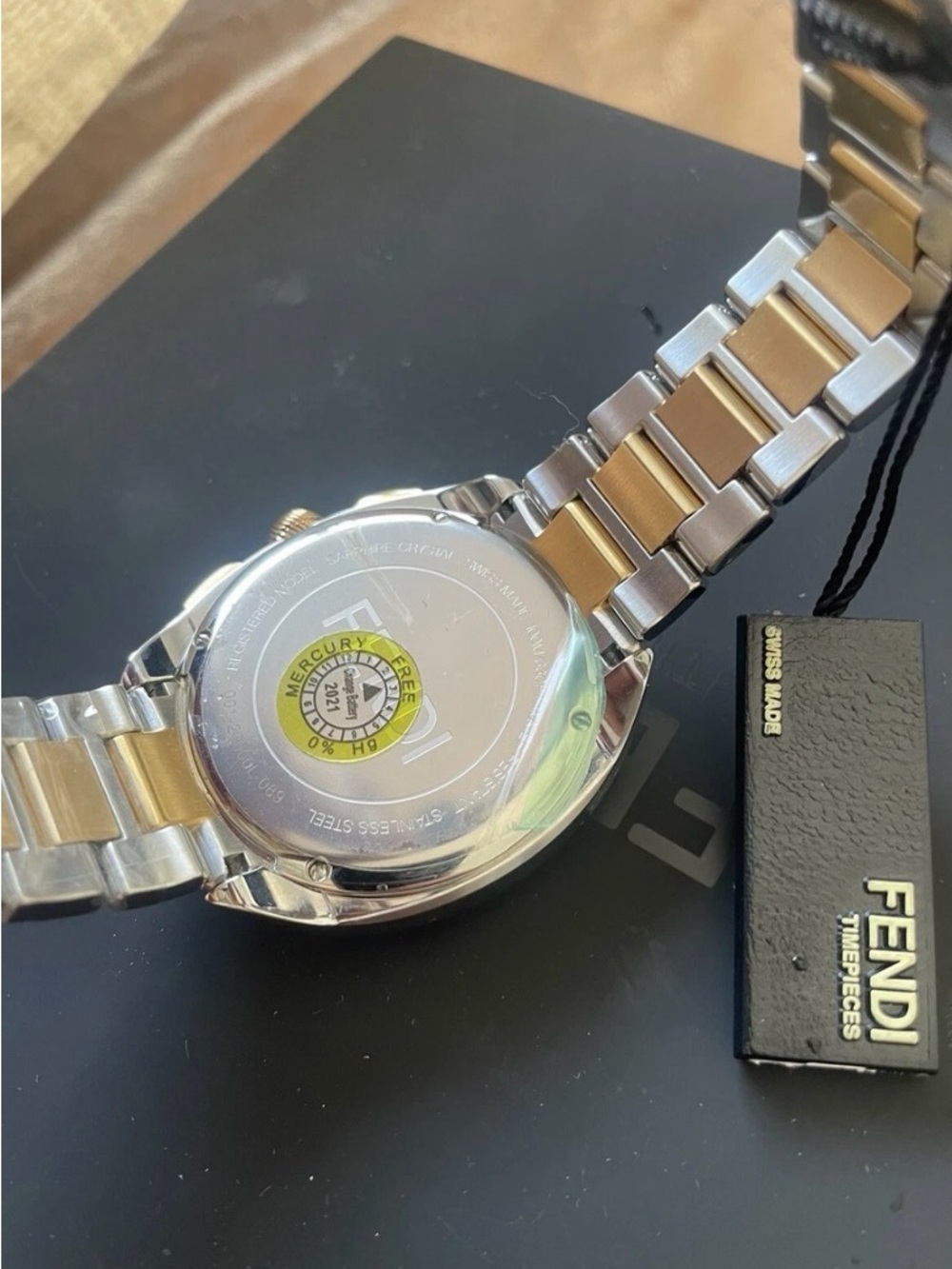 Fendi Two-Tone Gold and Silver Stainless Chronograph Watch - Picture 8 of 13